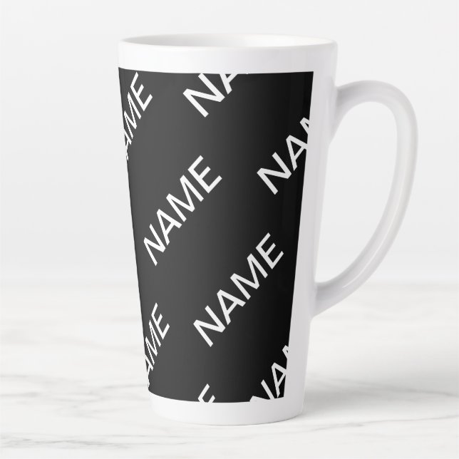 Customisable Text | Bold Modern Black & White Latte Mug (Right)