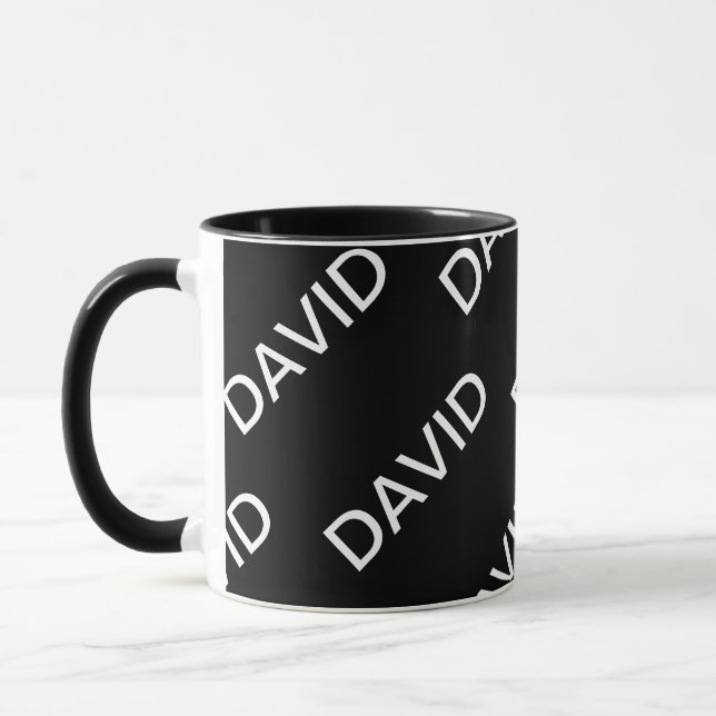 Customisable Text | Bold Modern Black & White Mug (Left)
