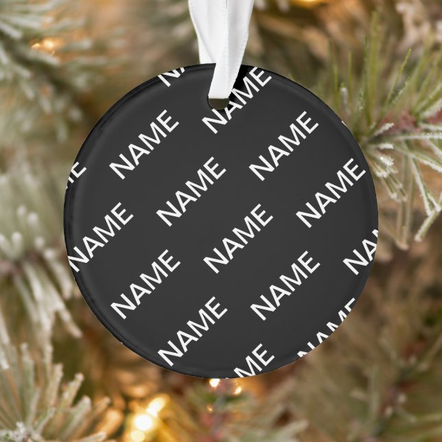 Customisable Text | Bold Modern Black & White Ornament (Tree)