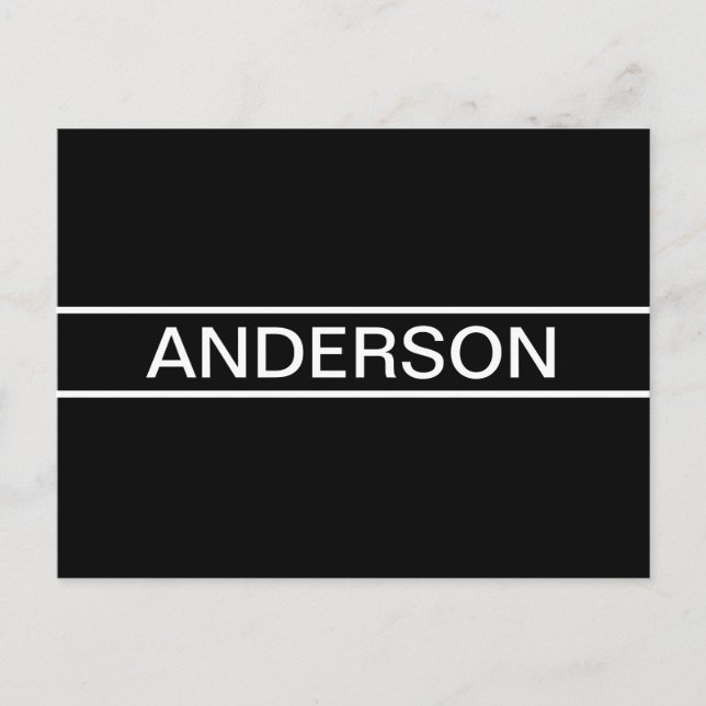 Customisable Text | Bold Modern Black & White Postcard (Front)