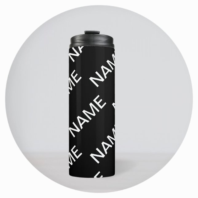 Customisable Text | Bold Modern Black & White Thermal Tumbler (Creator Uploaded)