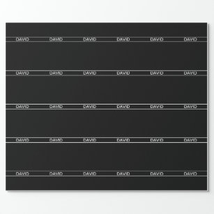 Customisable Text   Bold Modern Black & White Wrapping Paper