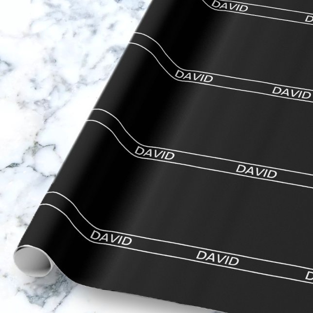 Customisable Text | Bold Modern Black & White Wrapping Paper (Creator Uploaded)