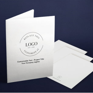  Customisable Text Business Logo website Simple Pocket Folder