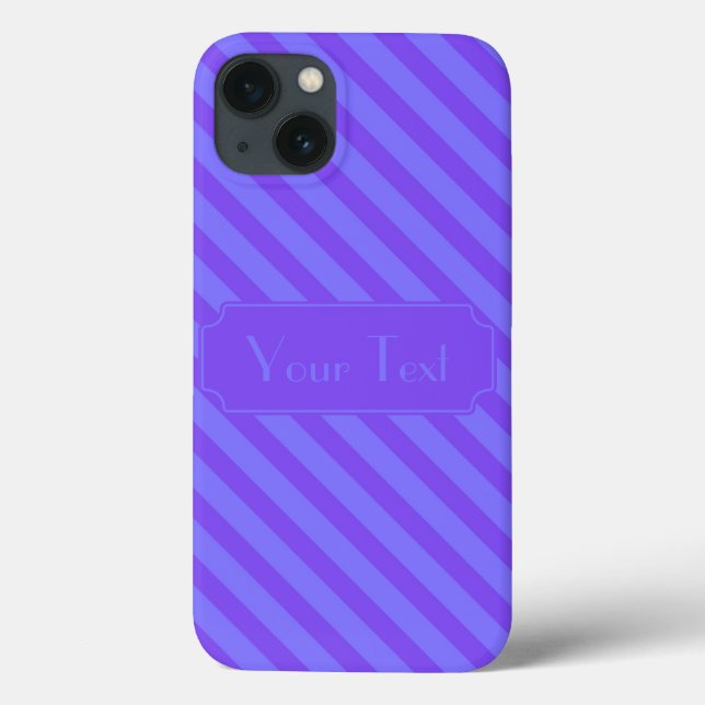 Customisable Text Diagonal Violet Purple Stripes Case-Mate iPhone Case (Back)