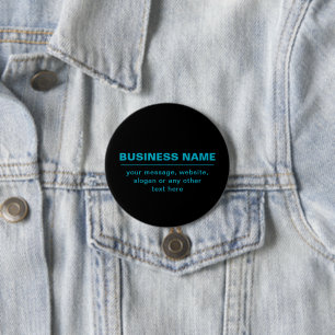 Customisable Text for Business Etc. Editable Black 7.5 Cm Round Badge