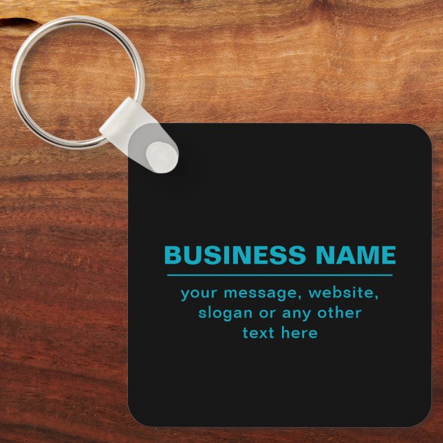 Customisable Text for Business Etc. Editable Black Key Ring (Front)