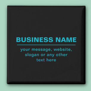 Customisable Text for Business Etc. Editable Black Magnet