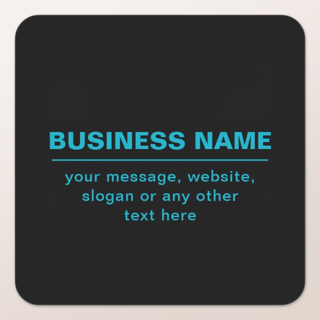 Customisable Text for Business Etc. Editable Black Square Sticker (Creator Uploaded)