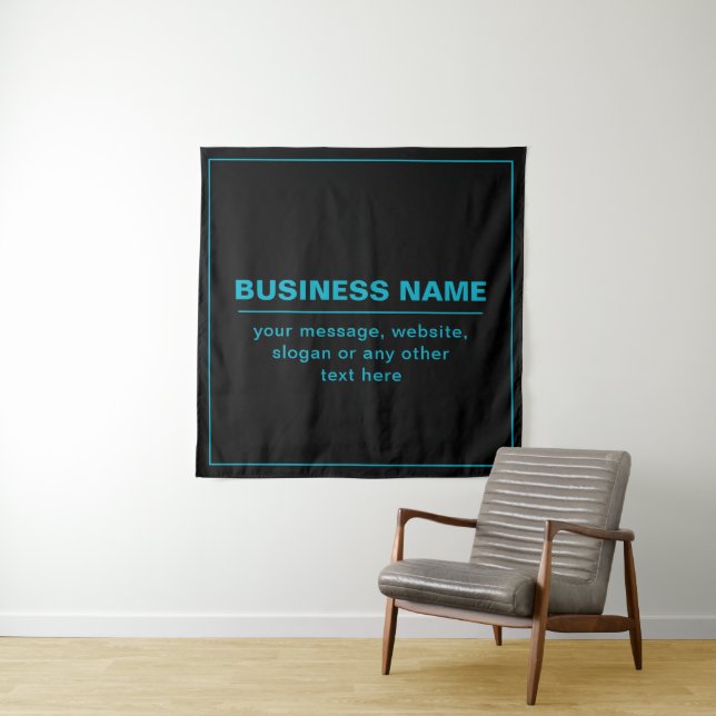 Customisable Text for Business Etc. Editable Black Tapestry (In Situ)