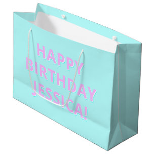 Customisable Text Happy Birthday to Any Name Large Gift Bag