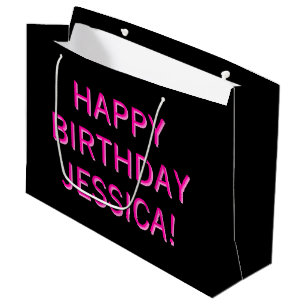 Customisable Text Happy Birthday to Any Name Large Gift Bag