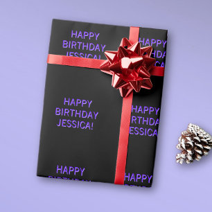 Customisable Text Happy Birthday to Any Name Wrapping Paper