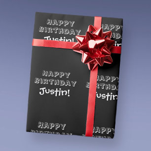 Customisable Text Happy Birthday Wrapping Paper