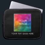 Customisable Text Image Design Colour Template Laptop Sleeve<br><div class="desc">Customisable Image Photo Picture Business Company Logo Add Text Template Elegant Modern Neoprene 10 inch Laptop Sleeve.</div>