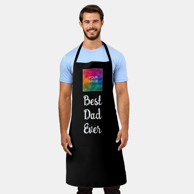 Customisable Text Image Template Best Dad Ever Apron (Worn)