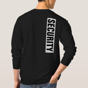 Customisable Text Mens Black & White Security T-Shirt