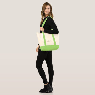 Customisable text Modern trendy diy green beige Tote Bag