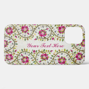 Customisable Text, Peonies Pattern, William Morris iPhone 12 Case