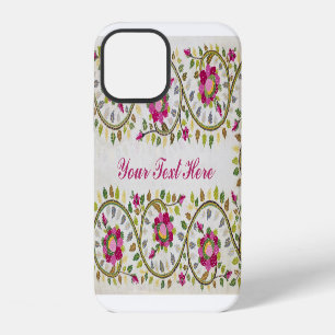 Customisable Text, Peonies Pattern, William Morris iPhone 12 Case