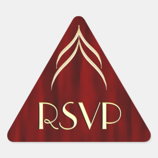 Customisable Text Red and Gold RSVP Stickers