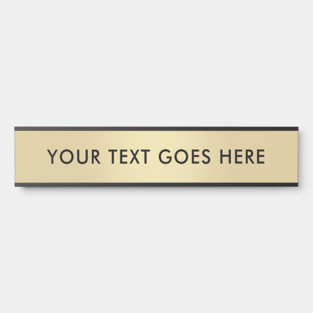 Customisable Text Room Name Gold Black Template Door Sign (Front)