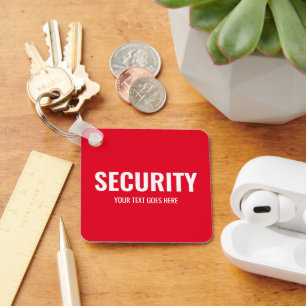 Customisable Text Security Template Square Key Ring