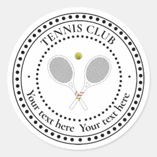Customisable Text Tennis Club  Classic Round Sticker