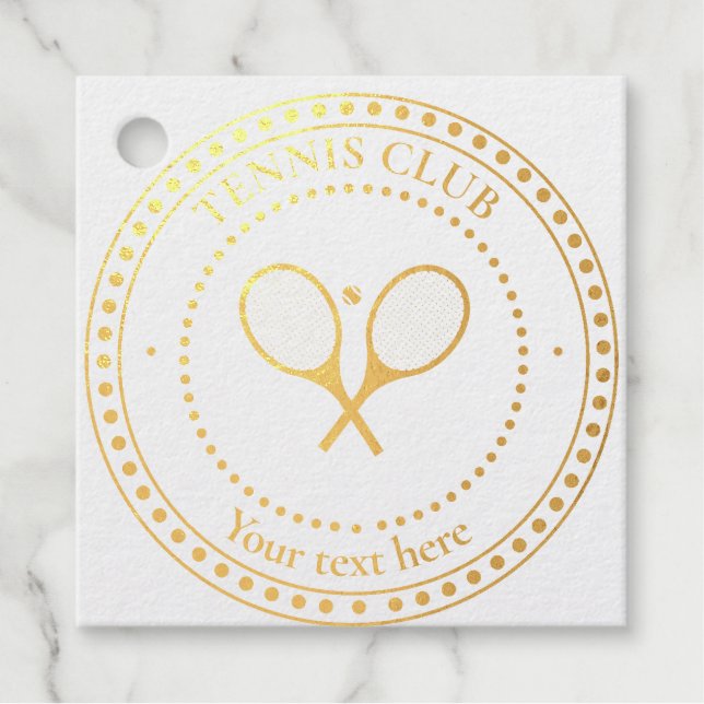 Customisable Text Tennis Club  Favour Tags (Front)