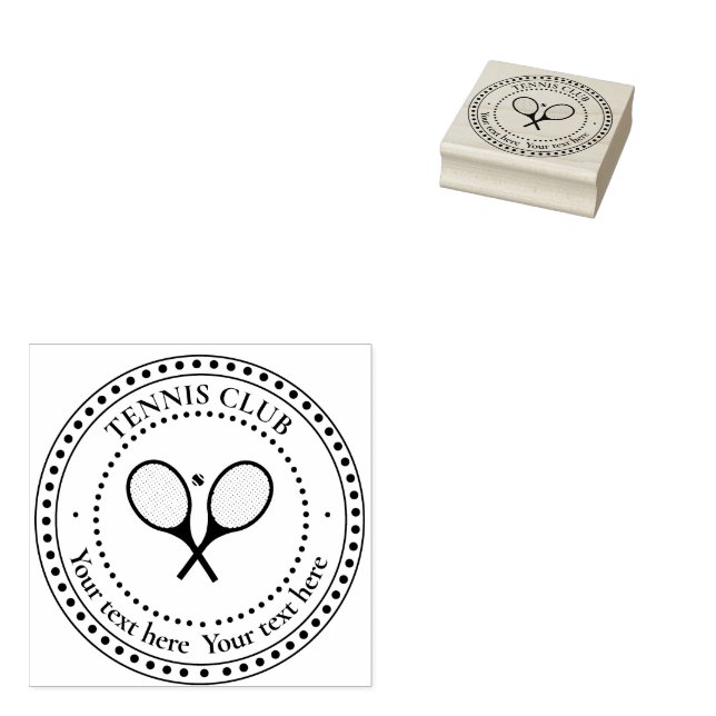 Customisable Text Tennis Club  Rubber Stamp (Stamped)