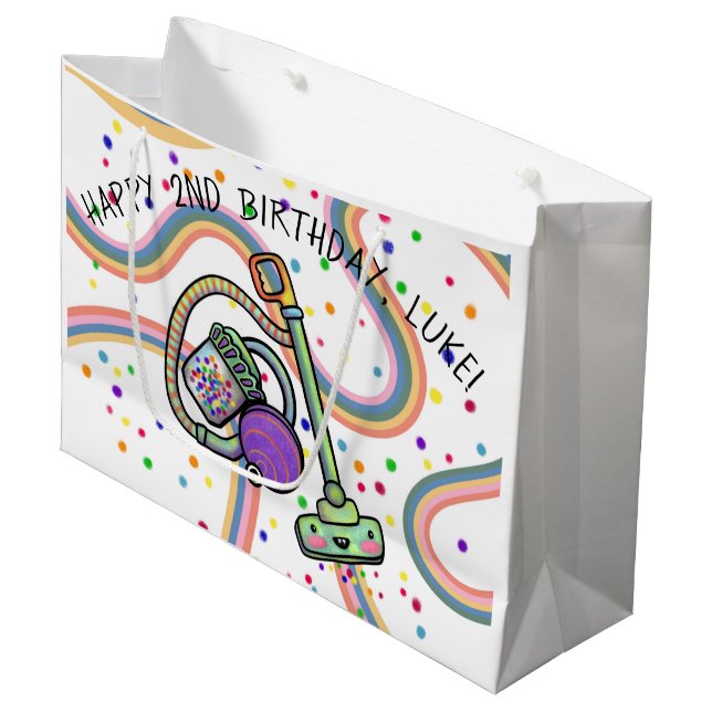 Customisable Text Vacuum Party Gift Bag, Large Large Gift Bag (Front Angled)