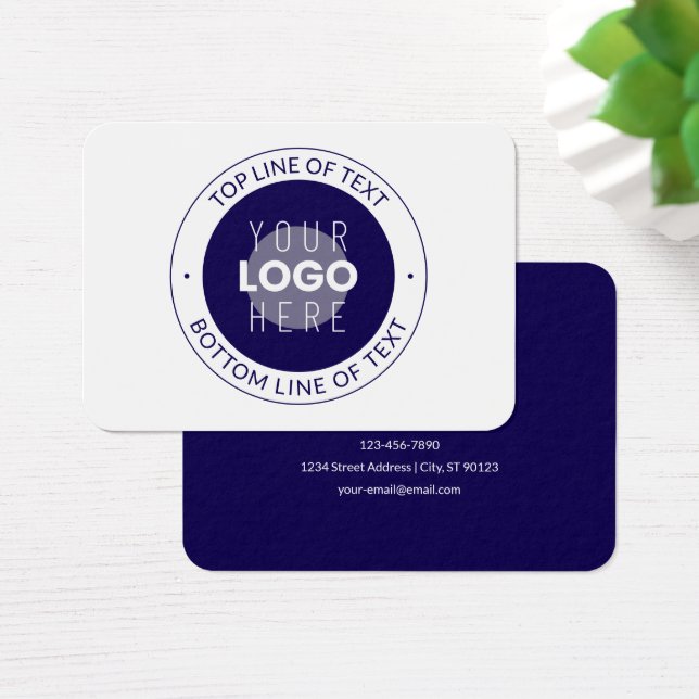 Customisable Text & Your Logo | Dark Blue Purple (Desk)