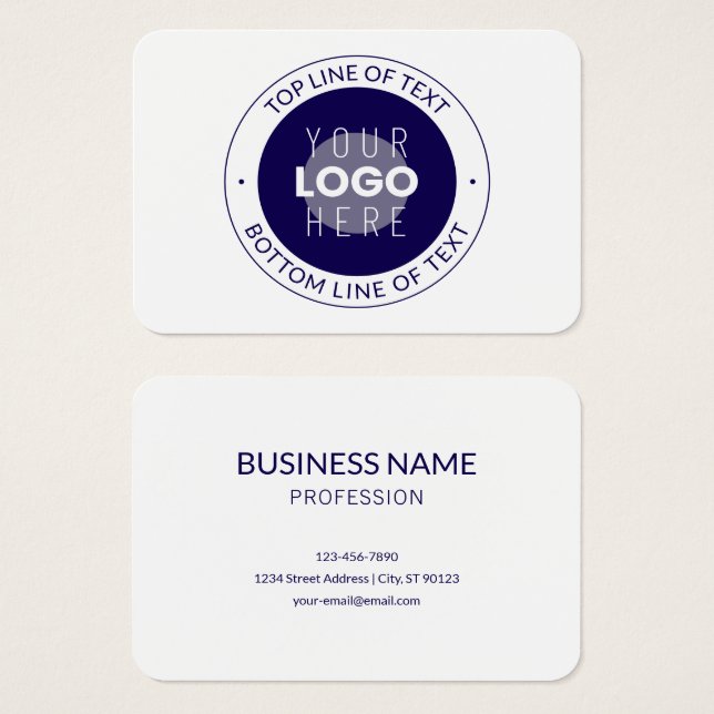 Customisable Text & Your Logo | Dark Blue Purple (Front & Back)