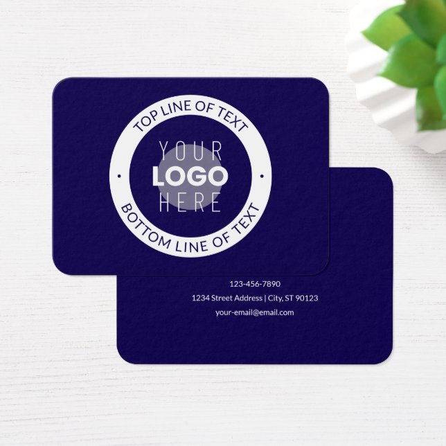 Customisable Text & Your Logo | Dark Blue Purple (Desk)