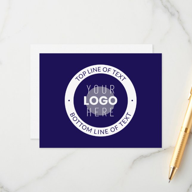 Customisable Text & Your Logo | Dark Blue Purple Enclosure Card (Front/Back In Situ)