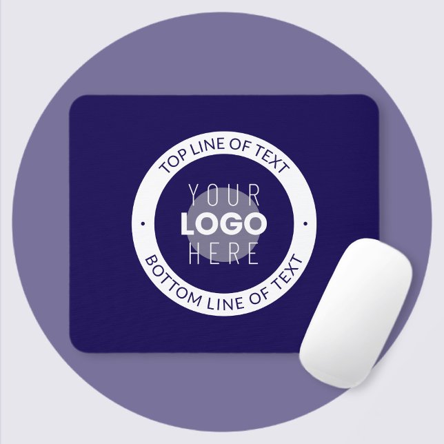 Customisable Text & Your Logo | Dark Blue Purple Mouse Mat (Creator Uploaded)