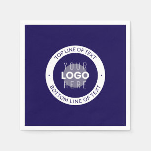 Customisable Text & Your Logo   Dark Blue Purple Napkin