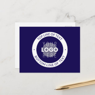 Customisable Text & Your Logo   Dark Blue Purple Postcard