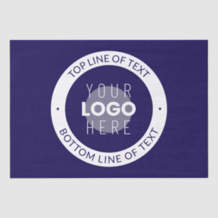Customisable Text & Your Logo Dark Blue Purple Tissue Paper