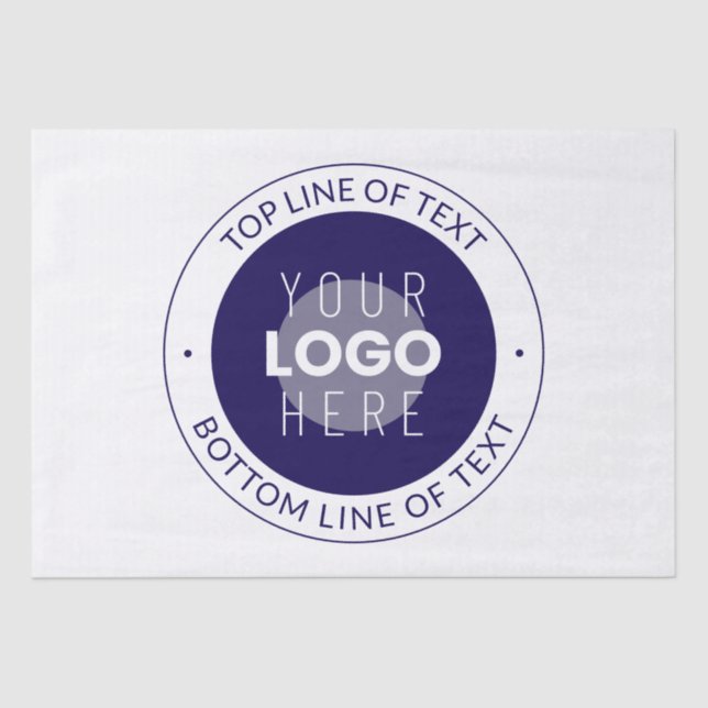 Customisable Text & Your Logo | Dark Blue Purple Tissue Paper (Front)
