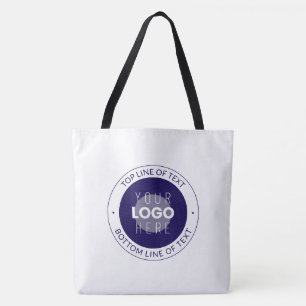 Customisable Text & Your Logo Dark Blue Purple Tote Bag