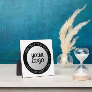 Customisable Text & Your Logo   Grey Gradient Plaque