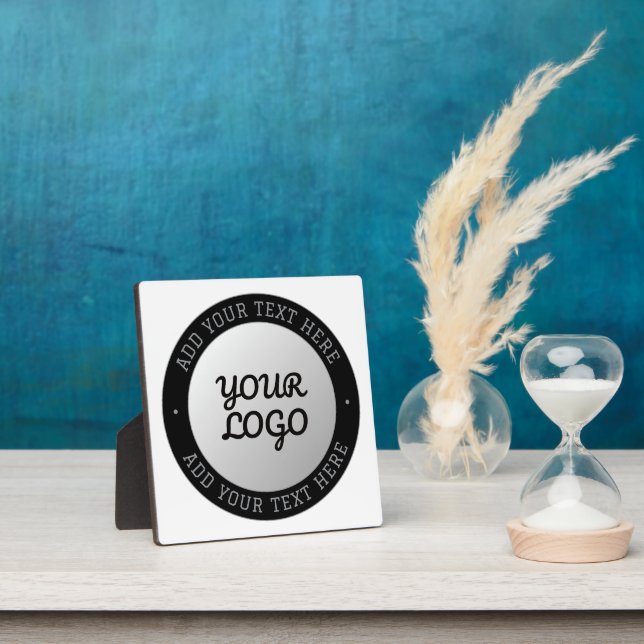 Customisable Text & Your Logo | Grey Gradient Plaque (Insitu)