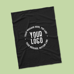 Customisable Text & Your Uploaded Logo or Image   Fleece Blanket