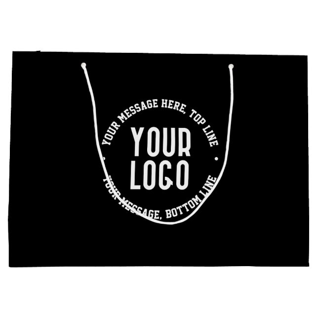 Customisable Text & Your Uploaded Logo or Image   Large Gift Bag (Back)