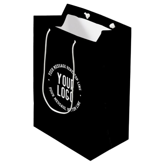 Customisable Text & Your Uploaded Logo or Image   Medium Gift Bag (Front Angled)