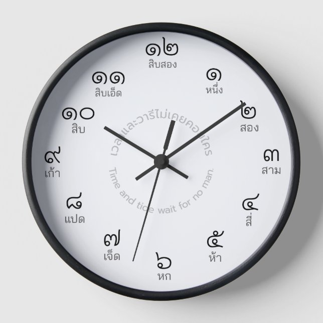 Customisable Thai Numbers Wall Clock (Front)