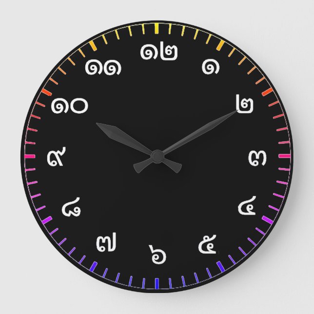 Customisable Thai Numbers Wall Clock  (Front)