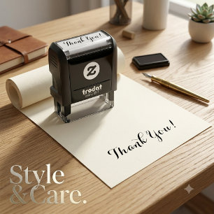 Customisable Thank You  1.4" x 0.4" Self Inking Self-inking Stamp