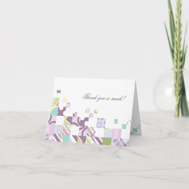 Customisable Thank You Card: Modern Quilt (Front)